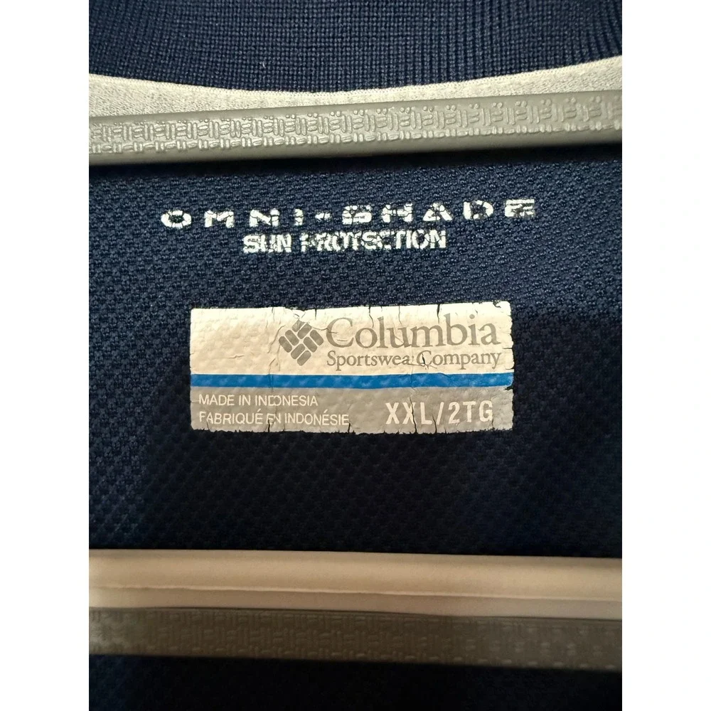 Columbia Mens XXL Omni Shade Polo Shirt Navy Blue Short Sleeve